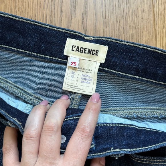L’Agence Alexia High Rise Crop Denim Jean - Dark Blue - Size 25 - Like New - Picture 3 of 8
